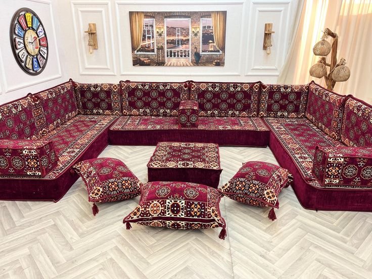 Handcrafted Arabic Majlis Sofa – Traditional Luxury & Comfort
