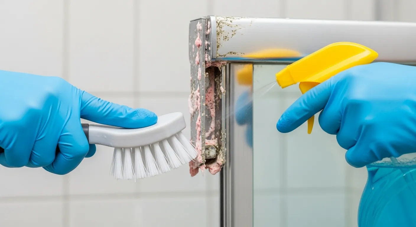 Clean Shower Door Tracks