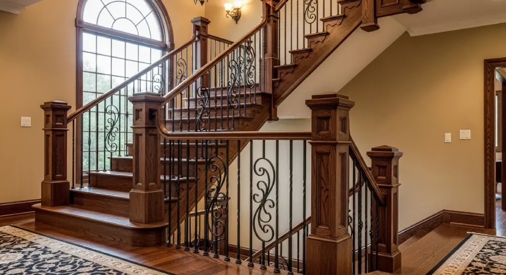 Custom staircase railings