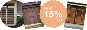 Wooden shutters 15% off