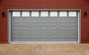 traditional raised-panel double garage doors